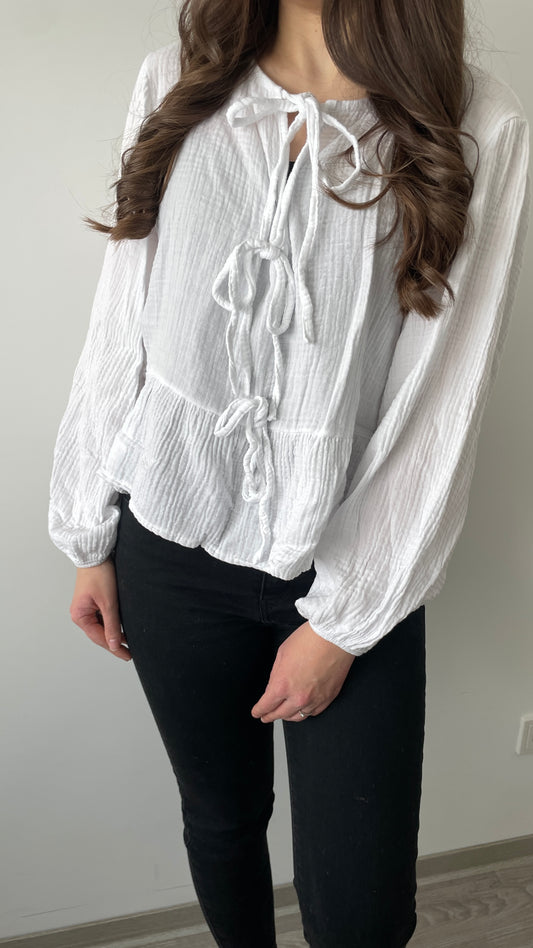 Musselinbluse Liz weiß