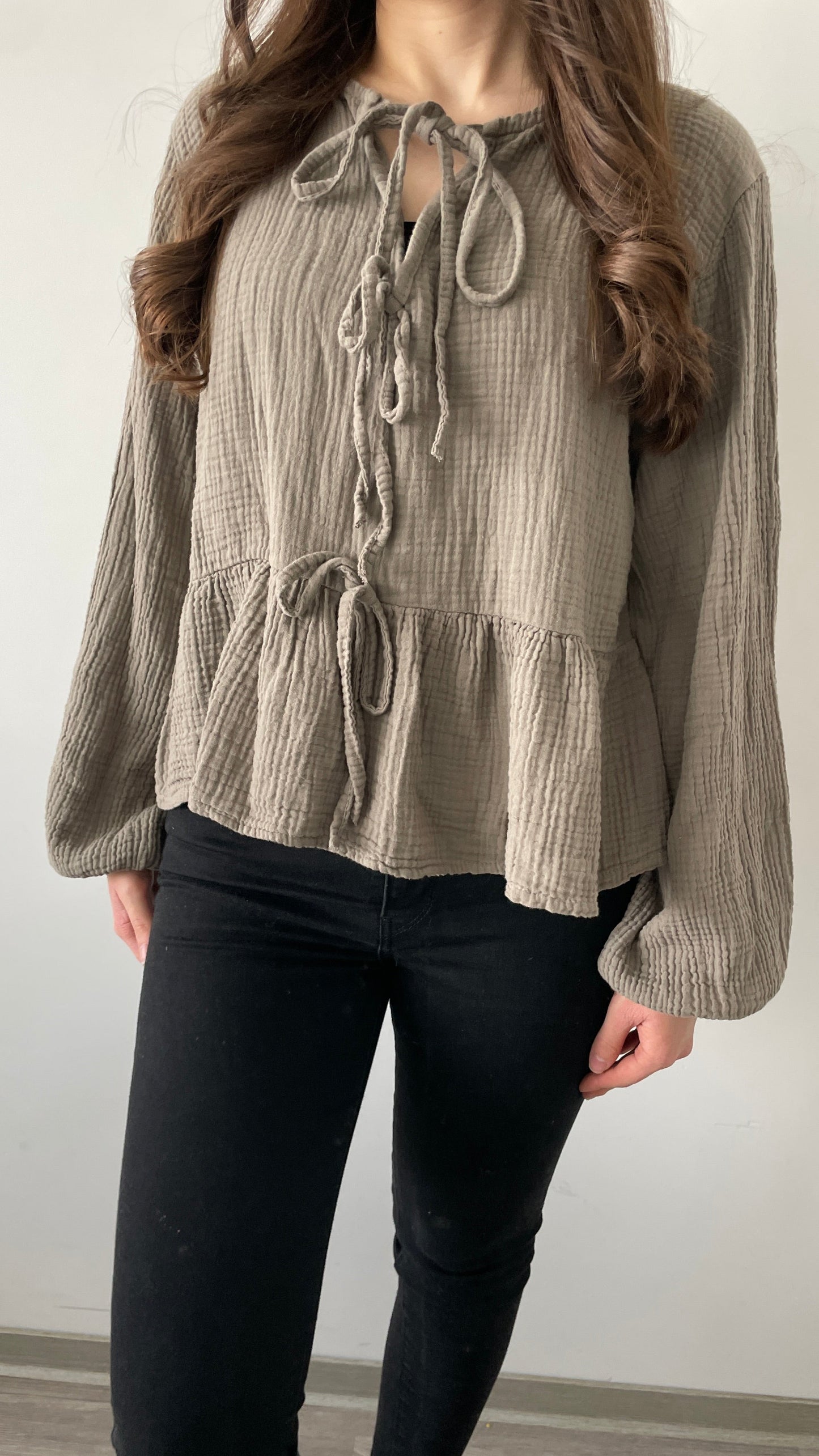 Musselinbluse Liz taupe
